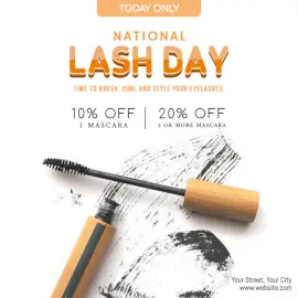 Online Editable National Lash Day February 19 Social Media Post
