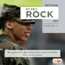 Online Editable National Vet Girls Rock Day Fact February 19  Social Media Post