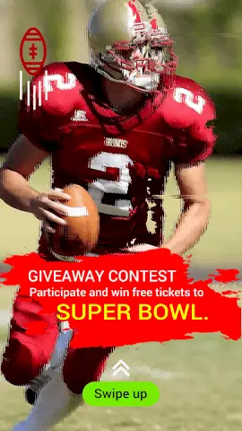 Online Editable Giveaway Contest for Super Bowl Tickets Instagram Story Video Maker