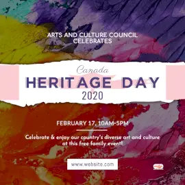 Online Editable Heritage Day in Canada February 17 Social Media Post