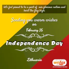 Online Editable Celebrate Lithuania Independence Day February 16 Social Media Post