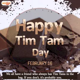 Online Editable Happy Tim Tam Day February 16 Social Media Post