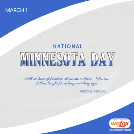 Online Editable National Minnesota Day March 1 Social Media Post
