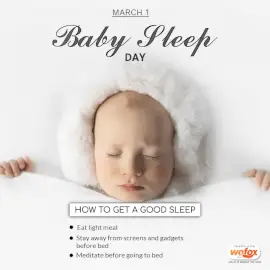 Online Editable Baby Sleep Day March 1 Social Media Post