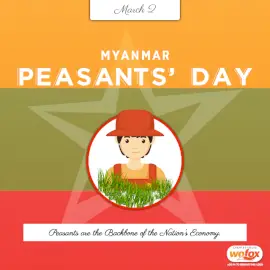 Online Editable Peasants' Day in Myanmar March 2 Social Media Post