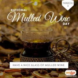 Online Editable National Mulled Wine Day March 3 Social Media Post