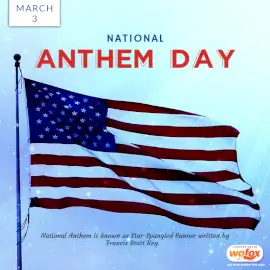 Online Editable National Anthem Day in USA March 3 Social Media Post