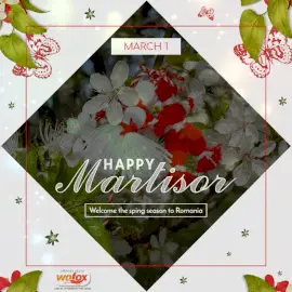 Online Editable Happy Martisor March 1 Social Media Post