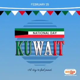 Online Editable National Day in Kuwait February 25 Social Media Post