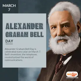Online Editable Alexander Graham Bell Day March 7 Social Media Post