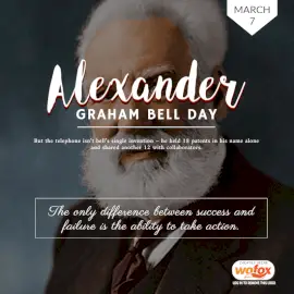 Online Editable Alexander Graham Bell Day March 7 Social Media Post