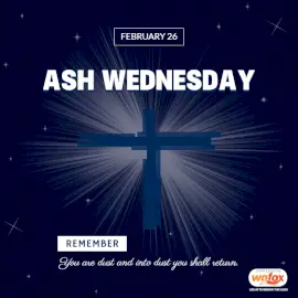Online Editable Ash Wednesday Quote February 26 Social Media Post
