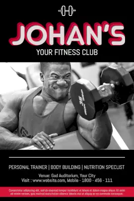 Online Editable Johan's Fitness Club Pinterest Graphic
