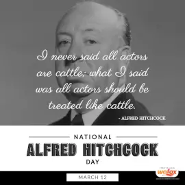 Online Editable National Alfred Hitchcock Day March 12 Social Media Post