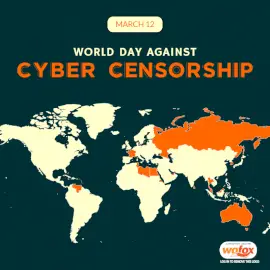 Online Editable World Day Against Cyber Censorship March 12 Social Media Post