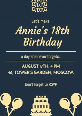 Online Editable Birthday Portrait Invitation