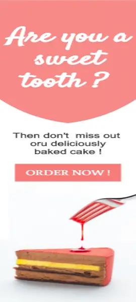 Online Editable Cake Bakery Wide Skyscraper Ad