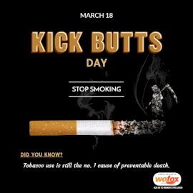 Online Editable National Kick Butts Day March 18 Social Media Post