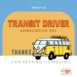 Online Editable Transit Driver Appreciation Day March 18 Social Media Post