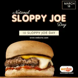 Online Editable National Sloppy Joe Day March 18 Social Media Post