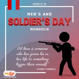 Online Editable Men's and Soldiers' Day Mongolia March 18 Social Media Post