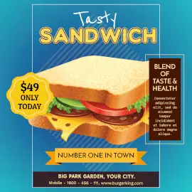 Online Editable Tasty and Healthy Burgers at Sandwich Outlet GIF Template