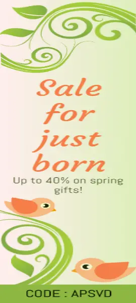 Online Editable Spring Sale For Just Born Baby Wide Skyscraper Ad