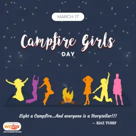 Online Editable Camp Fire Girls Day on March 17 Social Media Post