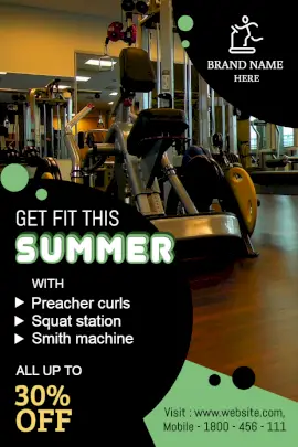 Online Editable Summer Offers on Fitness Pinterest graphic