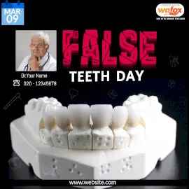 Online Editable False Teeth Day March 9 Instagram Post