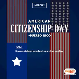 Online Editable American Citizenship day in Puerto Rico March 2 Social Media Post