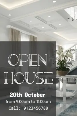 Online Editable Open House Invitation Pinterest Graphics