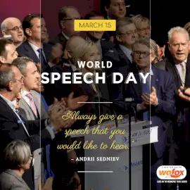 Online Editable World Speech Day March 15 Social Media Post