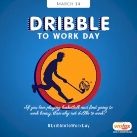 Online Editable Dribble To Work Day March 14 Social Media Post