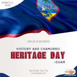 Online Editable History and Chamorro Heritage Day in Guam Social Media Post