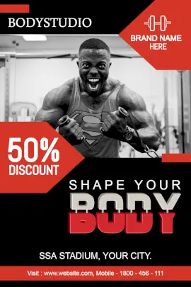 Online Editable Shape your Body Pinterest Graphic