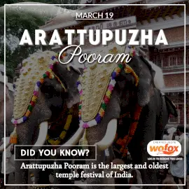 Online Editable Arattupuzha Pooram Fact Instagram Post