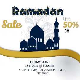 Online Editable Ramadan Sale and Offers Instagram Post