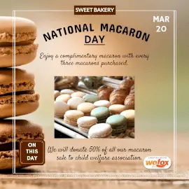 Online Editable National Macaron Day March 20 Instagram Post