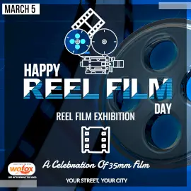 Online Editable Reel Film Day March 5 Instagram Post