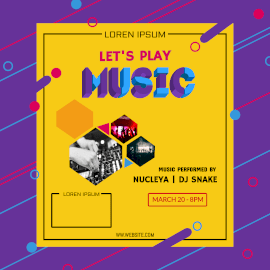 Online Editable DJ Music Performance Instagram Post