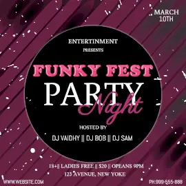 Online Editable Funky Fest Party at Night Club Instagram Post