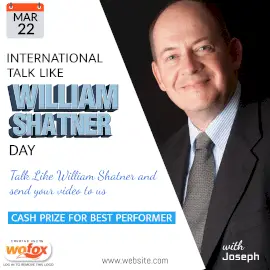 Online Editable International Talk Like William Shatner Day March 22 Instagram Post Online Editable International Talk Like William Shatner Day March 22 Instagram Post