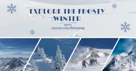 Online Editable Frozen Weather 4 Grid Photo Collage