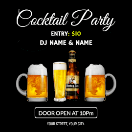 Online Editable Cocktail Party Entry Fee Instagram Post
