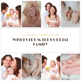 Online Editable Happy Family with Baby 8 Grid Photo Collage