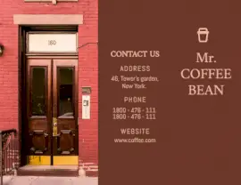 Online Editable Brown Brewed Cafe Brochure