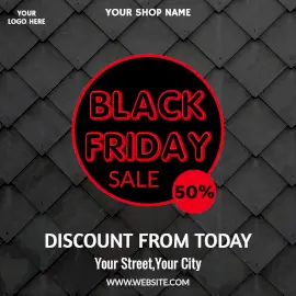 Online Editable Black Friday Sale 50% Off Instagram Post