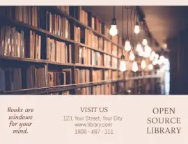 Online Editable Soft Orange Library Brochure