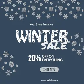 Online Editable Winter Wear Sale Instagram Post
